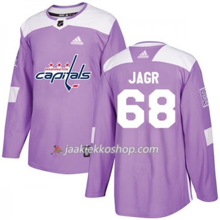 Miehille NHL Washington Capitals Pelipaita Jaromir Jagr 68 Adidas 2017-2018 Violetti Fights Cancer Practice Authentic